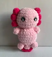 New Handmade Crochet Pink Axolotl Amigurumi 6.5 “ Soft Plush