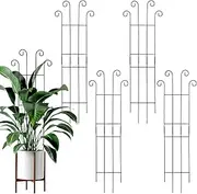 Trellis Fence Panels - Garden Trellis for Climbing Plants | Sturdy GardenTrellis for Potted Plants | Metal Iron Decorative Stand Rust-Proof Support for Vegetable Cucumber Bean Pea Gardening Backyard