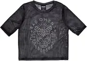 [Rock Off officially licensed products] Bad Omens Moth Skull Mesh Crop Top XS
