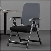 Mesh Back Stacking Arm Chairs with Upholstered Fabric Seat and Ergonomic Lumbar Support,Office Padded Folding Chair with Arms for Office School Church Guest Reception (Color : Gray)