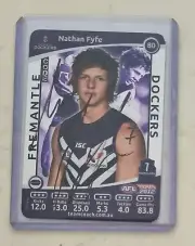 NATHAN FYFE FREO DOCKERS AFL SIGNED TEAMCOACH CARD FOOTBALL SELECT NAT NATE