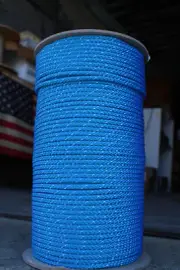 NovaBraid Dinghy Braid 3/16" x 75' Halyard Sheet Line, Blue Polyester Sail Rope