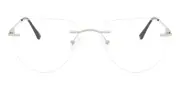 Oval Rimless Metal Men's Glasses Online Silver Size 53 - Lenses Included - Private Health Rebate - Blue Light Block - SmartBuy Collection