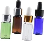 Vaguelly 10ml Essential Oil Dropper Bottles Plastic Cap Bottles for Travel 4 Blue Brown Random