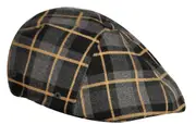 KANGOL Plaid 504 Ivy Cap Mens Flexfit Driving Baker Boy Hat - Chain - L/XL