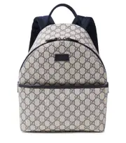 [Gucci Kids] Gucci Kids GG Supreme leather-trimmed canvas backpack One Size grey