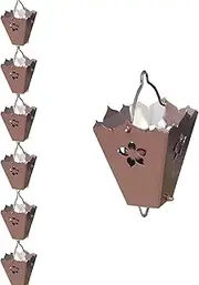 Rain Chain Rain Chain with Square Rain Collector Cups, Metal Rain Catcher Chain for Outside Roof/Garden Decoration, Divert RainWater Rain Bells(260cm (8.5ft))