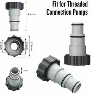 [2-Pack] Intex Compatible Replacement Hose Adapter with Collar for Threaded Connection Pumps