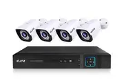 Elinz 4CH AHD 1080P HD Video & Audio Recording CCTV Surveillance DVR 4x Outdoor Bullet Security Camera System No HDD