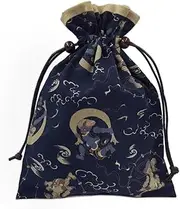 Drawstring Bag with Lining, Japanese Pattern, Fujin Raijin Pattern, Made in Japan, Goshuin Book Holder, Japanese Accessories, Japanese Pattern, Japanese Goods, Japanese Style