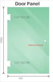 110x110cm Corner Frameless Shower Screen with White Brackets and SS Hinges, Square Knob Handle