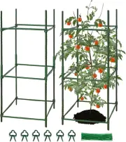 81cm Tomato Cage Vegetable Trellis Garden Plant Support Frame Kit Connectors Tie