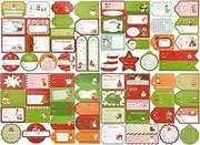 144 Pcs Christmas Label Stickers, Christmas Stickers Tags,Self Adhesive Gift Stickers Name Labels - Santa Claus, Snowman, Christmas Tree, Reindeer, Holiday Presents Labels for Christmas
