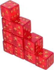 ibasenice Artistic Resin Star Dice 10 Pack Square Mini Dice for Party Games Gaming Graduation and Decor