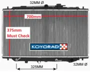 Radiator For Honda Prelude 91-96 2.2L 2.3L 4WS BB2 & SI Auto Manual 375mm KOYO
