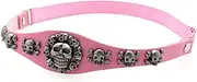 [Mr.Fashion] Women's Dark Wind Halloween Punk Accessory Leg Chain Waist Multi-purpose wear Garter Skull elastic leg ring garter, (Garter Belt) Pink, One Size