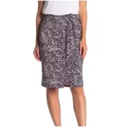 NEW 14th & UNION NORDSTROM Front Split Pink Adobe Animal Print Midi Skirt Size L