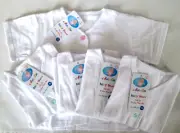 Lot-5-Button Open Front Shirt Boys/Girls Size 0-12M Short Sleeve Top White-New