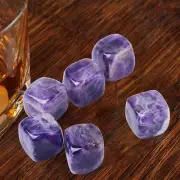 FZBHRO Amethyst Whiskey Stones Chilling Crystal Ice Cubes for Drinks Whiskey ...