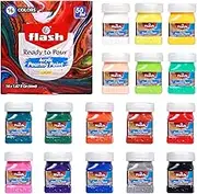 Acrylic Pouring Paint Set, 16 Colours(50mL) Ready To Pour, Multi Surface, High Flow, Pre-Mixed, Non Toxic Fluid Art & Craft Acrylic Paint
