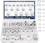 580PCS Crush Washer Oil Drain Plug,18 Sizes Aluminum Crush Washers Assortment Kit,AutomotiveOil Pan Drain Plug Gasket M6 M8 M10 M12 M14 M16 M18 M20 M22 M24