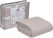 [HILLFAIR] 100% Combed Cotton Blanket– King Size Bed Blankets– Warm Soft All Season Breathable Lightweight Summer Blankets– Waffle Weave Home Decor Bed Blanket- Khaki King Bed Cotton Blankets/Bedcovers