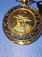 Franklin Mint John Wayne Pocket Watch With Glass Globe Stand
