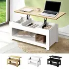 Oikiture Coffee Table Lift Up Top Modern Table Hidden Book Storage Shelf Display