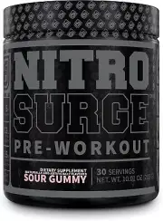 NITROSURGE Black Pre Workout Supplement - Nootropic Energy Booster Powder