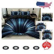 3D Abstract Geometric Full Comforter Set - Stylish Microfiber Bedding for Kids