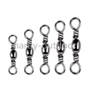 100PCS Fishing Barrel Swivel Rolling Swivel Connector Tool Size 14#-5/0#