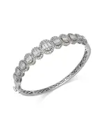 Bloomingdale's Fine Collection Diamond Oval Mosaic Bangle Bracelet in 14K White Gold, 3.0 tcw