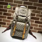 包子二手 GUCCI SUPREME TECHPACK 古馳 虎頭 刺繡 書包 雙肩包 後背包 473869 LS