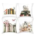 Warm Atmosphere Book Pattern Home Decor Pillow Cover Polyester Cushion Cover