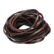 3.3 Yards 3mm Flat Leather Cord, Leather Lacing Strips for DIY Crafts Coffee