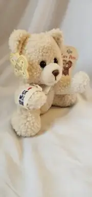Russ Luv Pets White Bear Plush Get Well Soon Sherpa 6" Stuffed Animal with Tags
