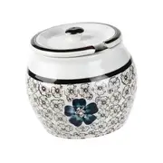 Ceramic Spice Jar 600ml Kitchen Canister Ceramic Food Storage Jar with Airtight Lid for Coffee Tea Salt Cereal Blue