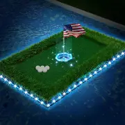 Led Floating Golf Green for Pool, 16 Color Remote Floating Chipping Green Mat Ri
