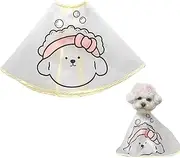 Cute Dog Cloak for Haircut Facial Care - Waterproof Pet Care Tool with Adjustable Elastic Cord,Frosted Cloak Cloth for Haircut Foldable and Portable Suitable for Dog Cat Puppy Kitten Ear Cleaning and