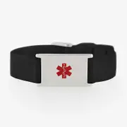 Adjustable Medical Alert Silicone Bracelet
