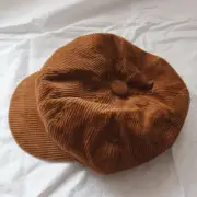 Retro Lady Newsboy Corduroy Hat Beret Paperboy Gatsby Cabbie Painter Cap Casual