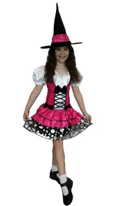 Pretty Pink Witch Girls Halloween Costume
