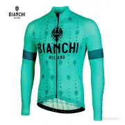 NEW Bianchi Milano PERTICARA Long Sleeve Cycling Jersey : CELESTE