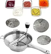 Food Mill for Applesauce, Ergonomic 3 Milling Discs Food Mill Stainless Steel Food Grinder, Rotary Food Chopper Kitchen Grinder with Handle for Tomato Sauce