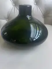 mercatis green glass squat vase