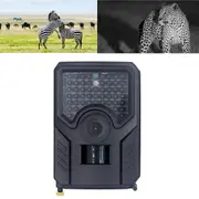 12mp 1080p Hd Infrared Hunting Trail Camera with 120 Degree Wide Angle Lens and Ip56 Waterproof Design - Supports Tf Card Pir Distance 10-15m - Black