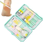 Nail Care Tool Kit, Manicure Set with Case, Multi-purpose Stainless Steel Nail Manicure Kit - 18X Metal Nail Care Tools, Brought Tools