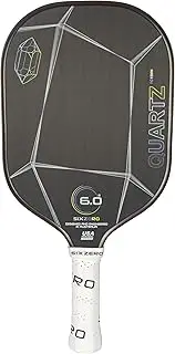 Six Zero Quartz Pickleball Paddle - Affordable, Premium Construction, Raw Carbon (Smoky)