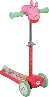 Peppa Pig Mini Go! Tilt 3 Wheel Scooter with Squishle - Adjustable Boys and Girls Scooter - Official Kids Scooter for Ages 3+ - Toddler Scooter - 3 Wheeled Scooter