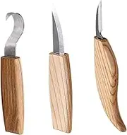 Hohopeti 3pcs Hand Carving Cutter Tool Ergonomic Carving Knives for Woodworking High Hardness Blades for Beginners and DIY Crafts